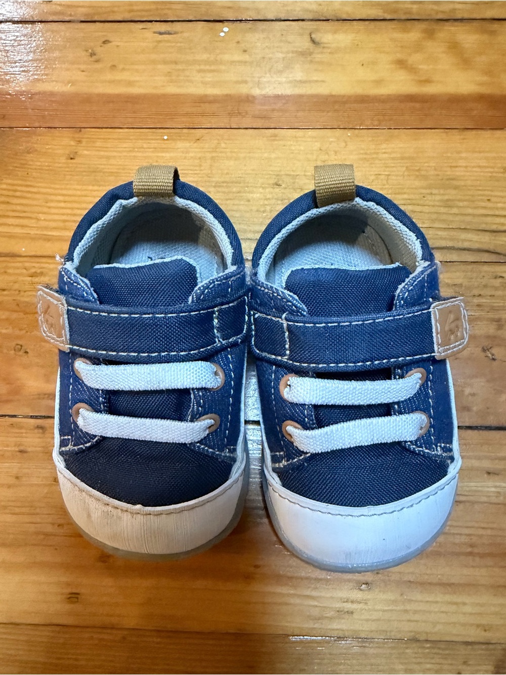 See Kai Run Baby Toddler Sneakers Navy Blue Hook & Loop Shoes Size 3.5